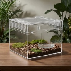 아크릴 파충류 사육장 전면 개방형 테라리움 동물 집 투명, 1개, 1. Pc01l Thickened