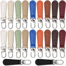 AddLotLot 20피스 가죽 지퍼 풀 교체 장식 핸들 탈착식 지퍼 수리 탭 장식 후크 스타일 액세서리 수하물 백팩 재킷 지갑 핸드백 여행 가방 수리용, AddLotLot 20피스 가죽 지퍼 풀 교체 장식 핸