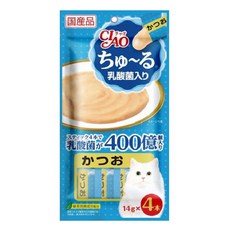 愛貓聯盟 CIAO肉泥貓條 貓咪零食 啾嚕肉泥 多口味選擇 乳酸菌-鰹魚(SC-232), 1個