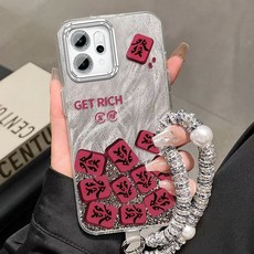 OPPO 防摔手機殼, 1個, 羽紗閃粉鏡-閃粉發財麻將+手鍊,OPPO Find X8 Pro