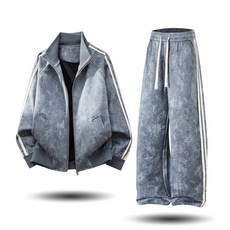 復古風男士運動套裝 寬鬆舒適透氣運動服