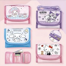 어린이지갑 어린이 목걸이 찍찍이 3단 지폐 동전 지갑