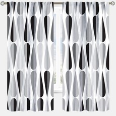 ShiTingYu Mid Century Black White Curtains for Cafe Kitchen Living Room Bedroom Home Gray Drapes C