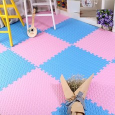 접이식토퍼 단단한 슈퍼싱글 매트리스 바닥 손님용 거실, 1cm, 핑크+블루