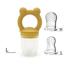 台灣FDA 贈3個網袋 咬咬樂 果汁咬咬樂 蔬果咬咬樂 副食品餐具, 青蛙芒果