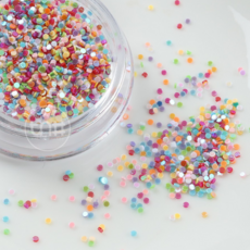 레인보우 도트 네일글리터 1mm 초미니 글리터, 1개, 레인보우믹스