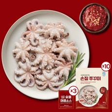 [어찬반상] 자연산 손질 통 쭈꾸미 100마리 + 숯불매콤소스 3봉 (총 3kg), 1세트, 3kg