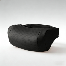 Whh 차량용 가죽 목편한 프리미엄 목쿠션, 2개, 블랙