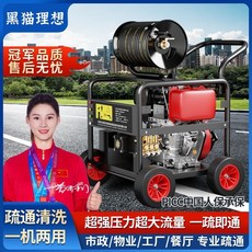 【櫥窗好物】台灣出貨 黑貓理想汽油柴油高壓管道疏通機下水道電動水老鼠清洗機工業水槍, 1個, 【意大利泵頭 正品保障】一泵一,220v3.6KW480斤30米疏通管