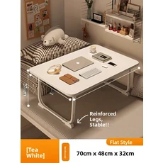 다기능 접이식 컴퓨터 책상 소형 테이블 보드 기숙사 만화 학습 간단한 가정용 게으른 사무실, 22 화이트-4870cm 정사각형
