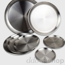 또또몰 식당 야외피크닉 캠핑 스텐 접시 낱개 2호 17cm 엔틱쟁반 앞접시, 5호 26cm, 1개