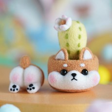 애니멀 다육이 펠트 DIY 패키지 키트 강아지, 1개