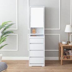 데코라인 액세서리 서랍형 화장대 + 수납거울 세트 400, 오크