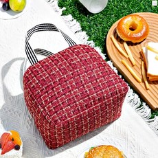 산뜻한 런치 보온가방 다용도 도시락가방 나들이 1개, 아이보리