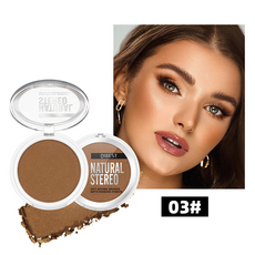 쉐딩 컨투어 파우더 브론저 브이라인 코쉐딩 헤어라인 자연스러운 음영 메이크업, 1개, 03#