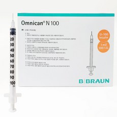 비브라운 옴니칸 인슐린주사기 100개입 당뇨 일회용, 1세트