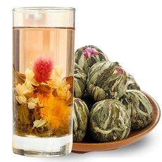 Bacilio 중국차 꽃차 공예차 수중 꽃바구니 재스민 꽃피는 예술품 쌍용 플레이비즈 쌍龙戏주차 10개