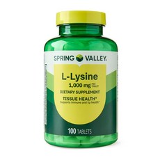 스프링밸리 엘 라이신 1000mg Spring Valley L-Lysine, 1개, 100정