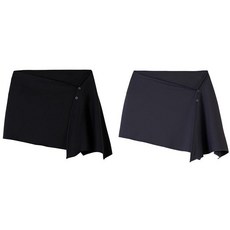 여성 필라테스 요가 스커트 레깅스 치마 운동용 팬츠 커버업, 1개, 블랙 + 다크그레이 [2개 세트]
