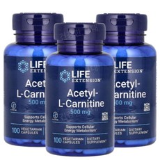 라이프익스텐션 아세틸 L 카르니틴 500mg 베지캡슐 100정, 3개