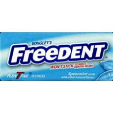 Wrigley's 프리덴트 껌 플렌 T 팩 스피어민트 15개 Wrigley's Freedent Gum Plen T Packs Spearmint 15 ct (Pack of 2, 1개