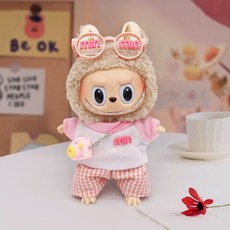 귀여운 소품 라부부 인형옷 세트, 1개, DSYJ 안경 핑크