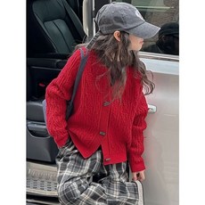 新款可愛童裝 女童外套 女童針織開衫外套2025秋冬新款兒童拜年服上衣中大童新年毛衣外穿