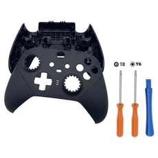 Xbox Elite 시리즈 2 컨트롤러용 교체용 하우징 쉘 전면 케이스 커버 페이스플레이트 - 드라이버 도구 포함, 01 검정색