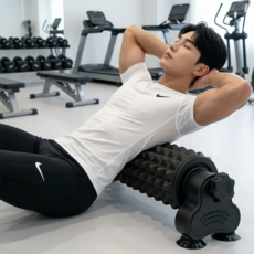 더디짐 폼롤러 3D 입체 친환경 EVA 고정식 높이 강도 조절 폼롤러 45cm, 1개, 매트 블랙