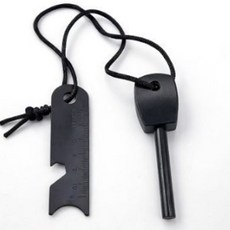 [무료배송]레져 구난 생존팔찌 - 로프 부싯돌 휘슬 생존용품, 블랙, 1개