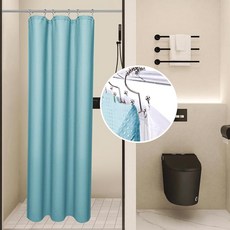 LaCyan 3 in 1 방수 와플 직조 샤워 커튼 및 투명 라이너 세트 스테인리스 스틸 후크 6개 포함 양면 욕실용 182.9cm(72인치) 튼튼한 폴리에스터 원단 샤워