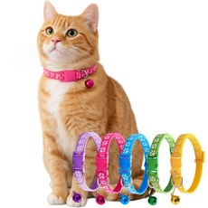 로로포우 고양이 목걸이 방울 딸랑이, 1세트, 혼합색상A