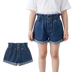 유아 여아 반바지 쇼츠 데님 포인트 봄 여름 데일리룩 등원룩