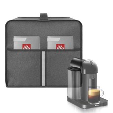 [ 1235200 ] 킹스션 브레빌 네스프레소 버츄오 커피 및 에스프레소 메이커 호환 더스트 커버 내부 펄 코튼 소재로 기계 보호 기능 향상 - 다크 그레이