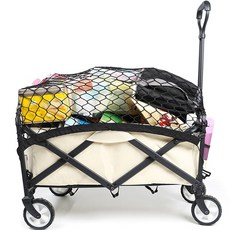 露營推車固定網/置物網, 推車－黑色平網(無彈力)１３０×６０cm, 1個