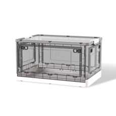 HAPPY ISLAND 巨無霸150L折疊五開收納箱 透明可視 五面開口 底部滑輪, 透白, 1個