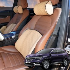 더뉴QM6 목쿠션 허리쿠션 통기성 자동차쿠션, 1개, 미스티그레이_헤드쿠션