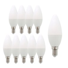 알라딘라이팅 LED 불투명 촛대구 E17 10개 샹들리에 인테리어 전구, 전구색