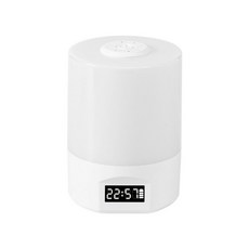 簡約風三段調節小夜燈 露營燈 三色調光應急照明, 【頂級款】時鐘+充插兩用+觸摸開關+遙控, 暖光