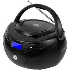 블루투스 FM 라디오 USB 기능이 붐박스 스테레오 2000mAh 있는 배터리 충전식 플레이어 휴대용 CD 내장 사운드 리모컨 블랙