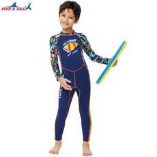 新款兒童保暖泳衣 2.5MM 連體潛水服 浮潛衝浪水母衣