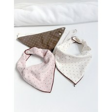 감성 유아 기모 스카프빕 겨울 도트 양면 턱받이 따뜻하고 포근한 아기 방한 빕