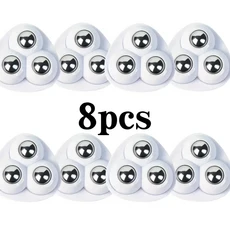 360 ° 스위블 캐스터 휠 스테인리스 스틸 베어링 포함 의자용 헤비듀티 화이트 플라스틱 부드러운 이동, 01 8pcs