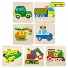 기능차 퍼즐 7종 탈것 교통수단 미니 원목퍼즐, 1개