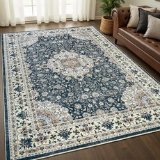 Goideal 세탁 가능한 러그 5.1x7.6cm(2x3인치) 빈티지 부분 미끄럼 방지 고무 뒷면이 있는 실내 낮은 파일 카펫 주방 욕실 입구 사무실 침실용 그린 &, 블랙/화이트