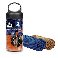 RBX 목과 얼굴용 쿨링 타월 2팩(101.6 x 30.5cm(40 x 12인치)) 체육관용 극세사 쿨링 타월 통기성 아이스 경량 넥 쿨러 더운 날씨용 쿨링 타월 피클볼, RBX 목과 얼굴용 쿨링 타월 2팩(101.6 x 30