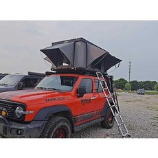 루프탑 텐트 알루미늄 합금 선루프 접이식 하드 지붕 자동차 텐트, 상세 페이지 참고, 2m 검정 쉘 회색 천 단층 + 크로스바