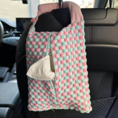 萌系HelloKitty車載紙巾套 創意掛式抽紙盒, 【基礎款】粉色車載紙巾袋