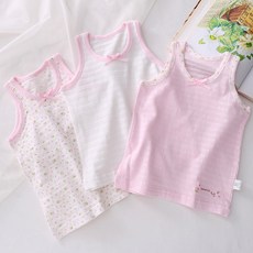 여아 무지 아동런닝[3매입] 유아 아기민소매 여름나시 어린이속옷 키즈런닝 순면