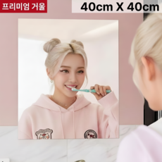 닉스리빙 무타공 벽부착 아크릴 전신 거울, 투명 40cm X 40cm